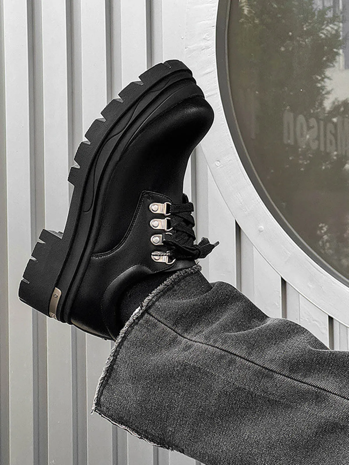 Thesupermade Big Head Derby Metal Decoration Leather Shoes sold by Thesupermade product image thumbnail 3