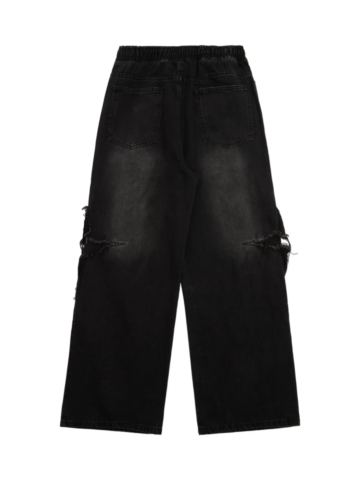 Thesupermade Drawstring Ripped Cross Star Jeans sold by Thesupermade product image thumbnail 4