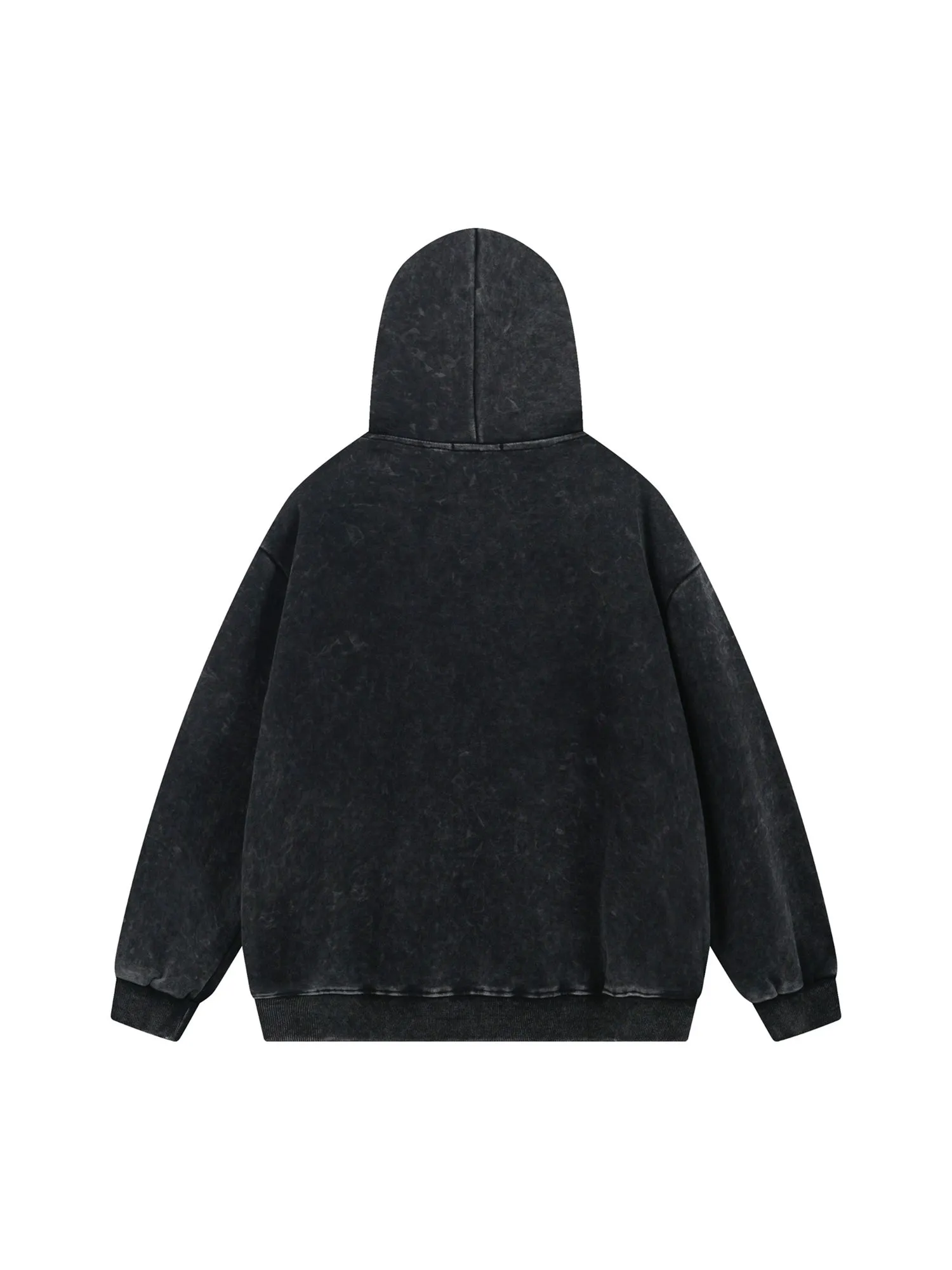 Thesupermade Washed Flame Printed Hooded Fleece Sweatshirt sold by Thesupermade product image thumbnail 3