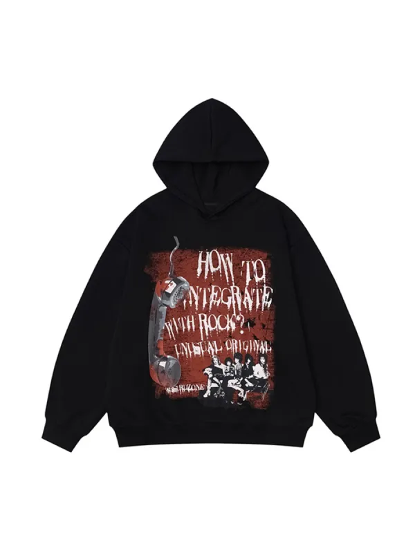 Thesupermade Telephone Graffiti Pullover Hoodie sold by Thesupermade