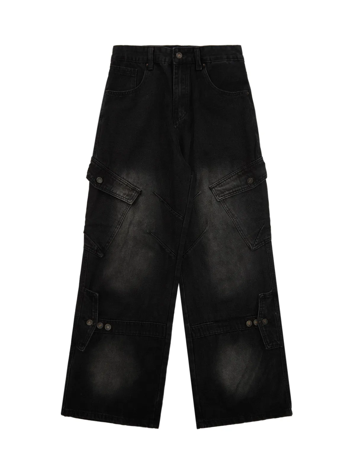 Thesupermade Flap Design Pleated Baggy Jeans - 2218 sold by Thesupermade product image thumbnail 2