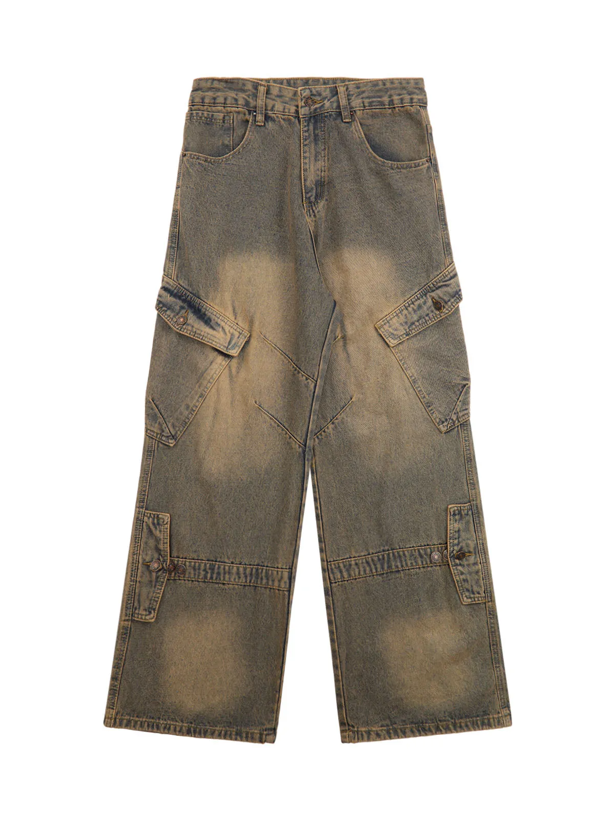 Thesupermade Flap Design Pleated Baggy Jeans - 2218 sold by Thesupermade