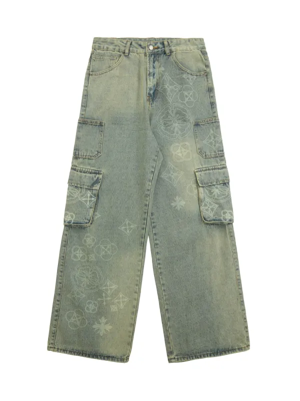 Thesupermade Cross Jacquard Multi Pocket Cargo Jeans - 2225 sold by Thesupermade