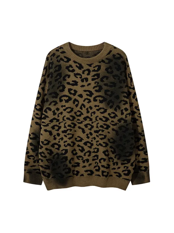 Thesupermade Tie-dye Cheetah Jacquard Sweater sold by Thesupermade