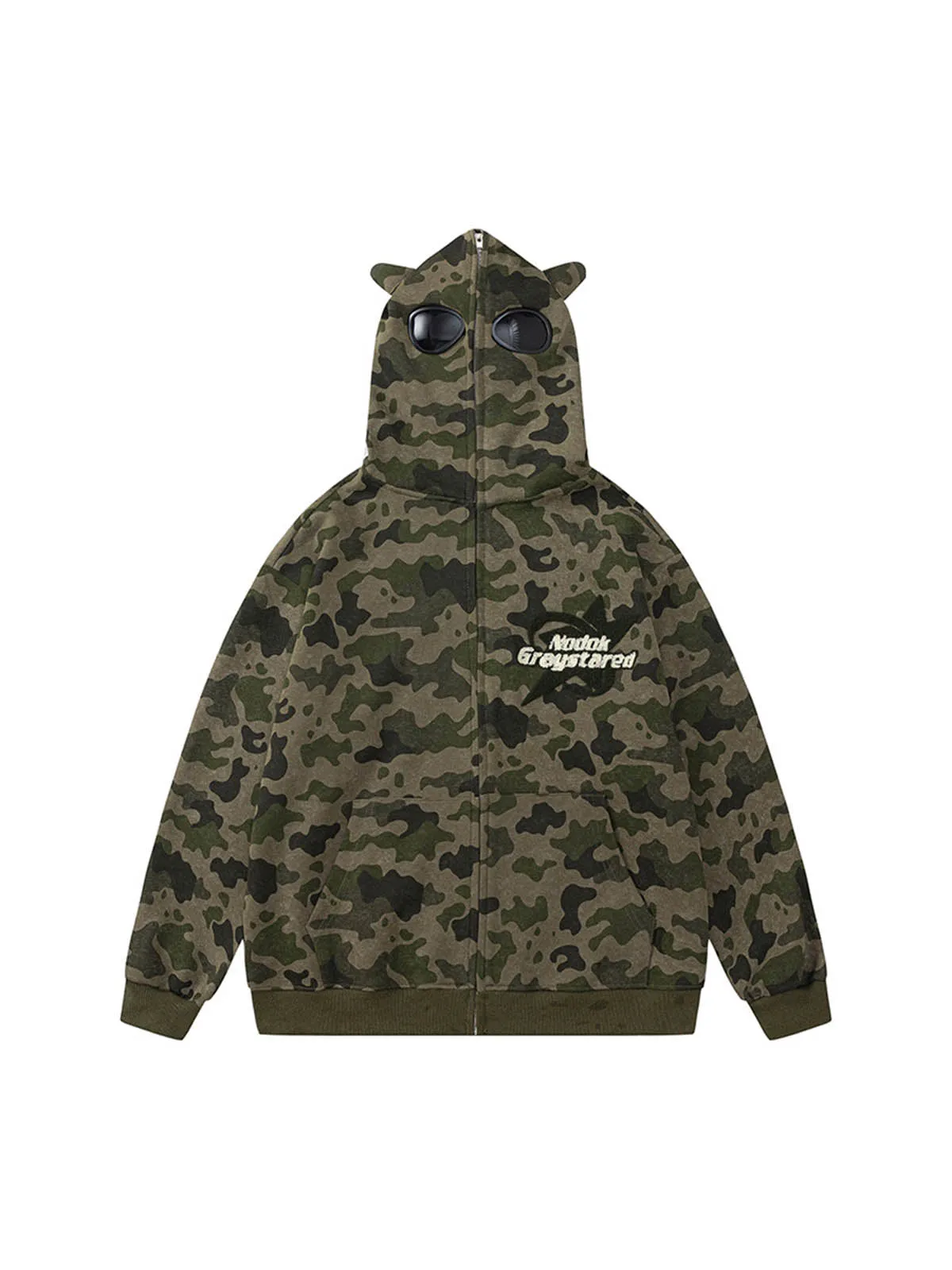 Thesupermade Camouflage Sunglasses Full Zip Hoodie sold by Thesupermade