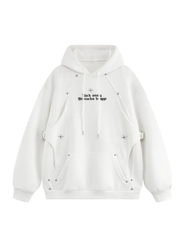 Thesupermade Deconstructed Patchwork Star Beaded Hoodie sold by Thesupermade
