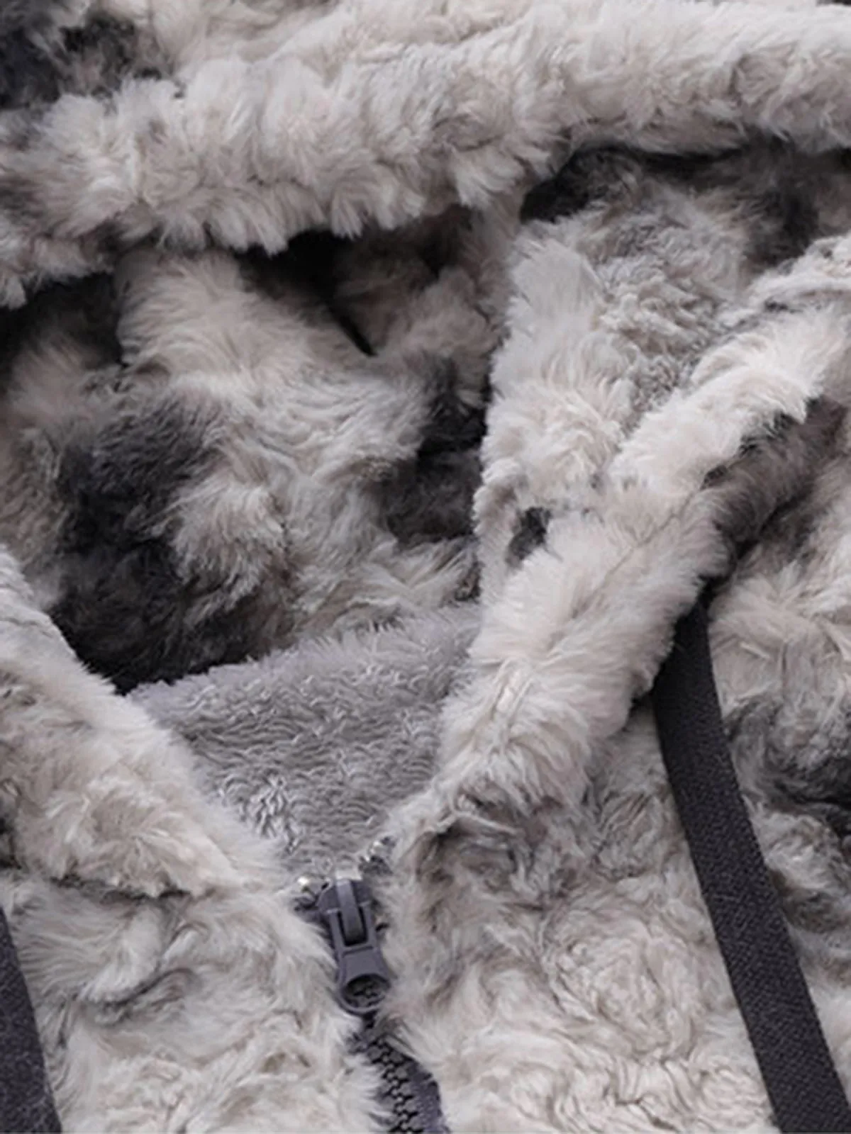 Thesupermade Letter Embroidered Hooded Fleece Sherpa Jacket - 2274 sold by Thesupermade product image thumbnail 5