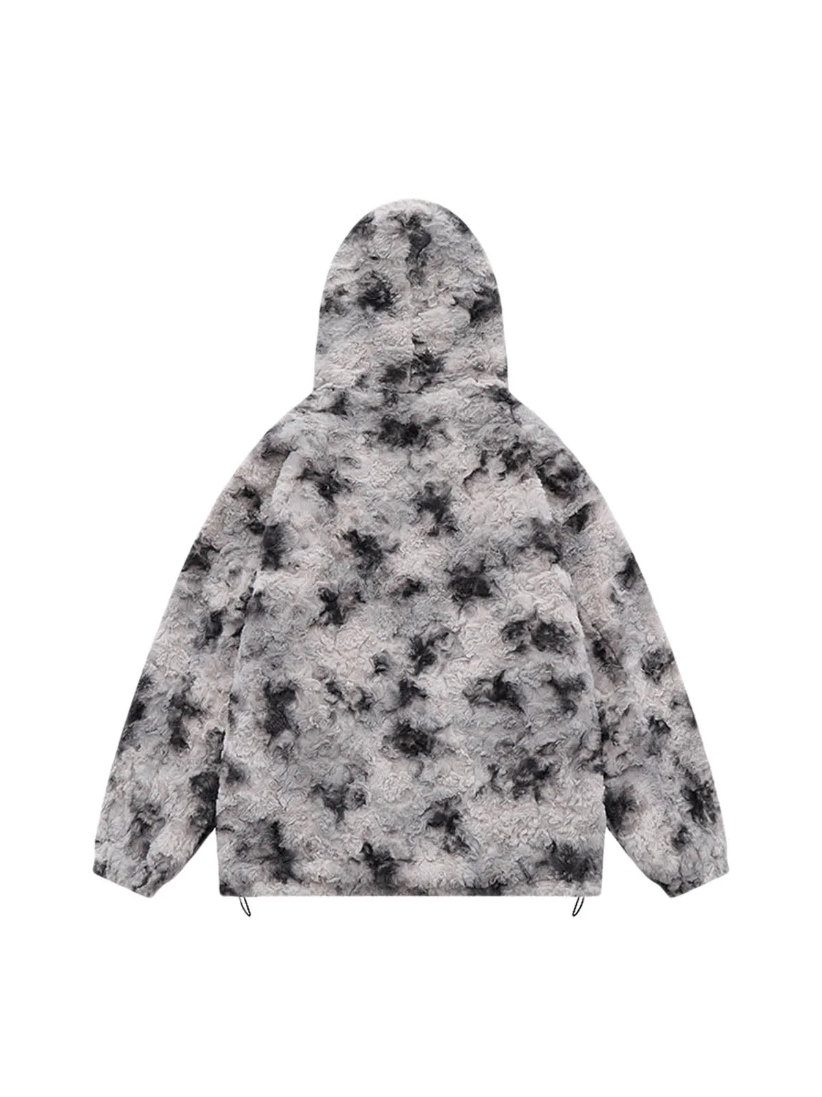 Thesupermade Letter Embroidered Hooded Fleece Sherpa Jacket - 2274 sold by Thesupermade product image thumbnail 2