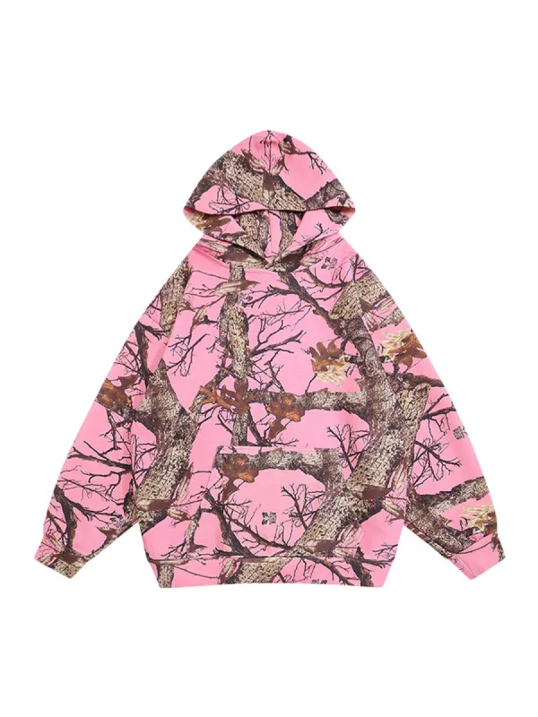 Thesupermade Branch Print Camouflage Hoodie sold by Thesupermade