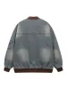 Thesupermade Alphabet Patch Embroidered Quilted Denim Bomber Jacket - 2311 sold by Thesupermade