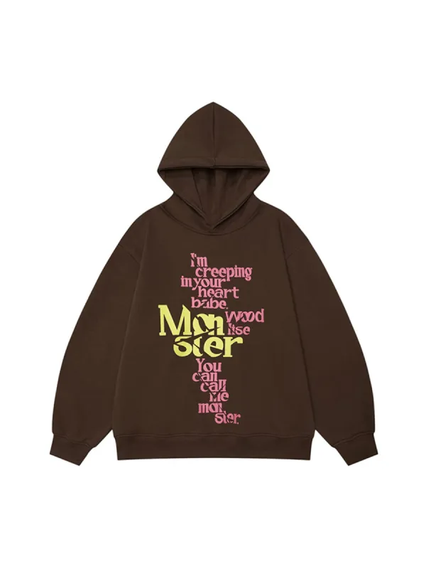 Thesupermade Contrasting Letter Print Hoodie sold by Thesupermade