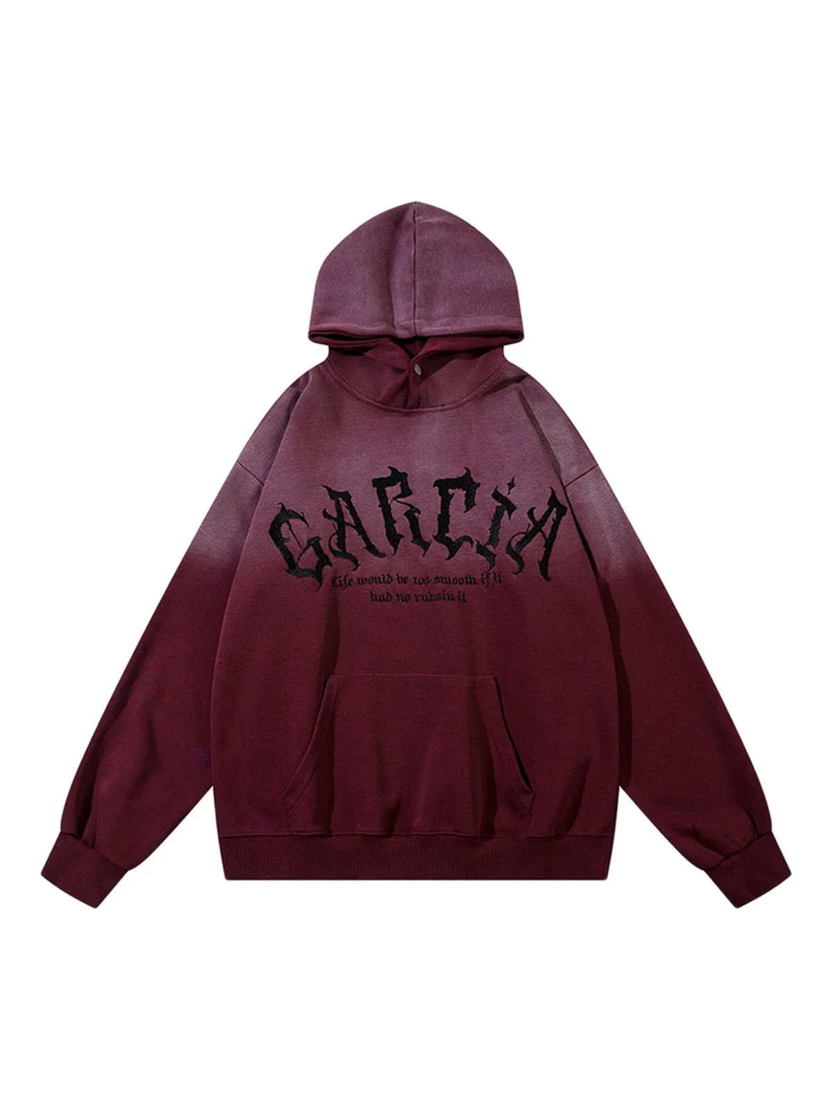 Thesupermade Patch Lettering Embroidered Gradient Color Hoodie sold by Thesupermade