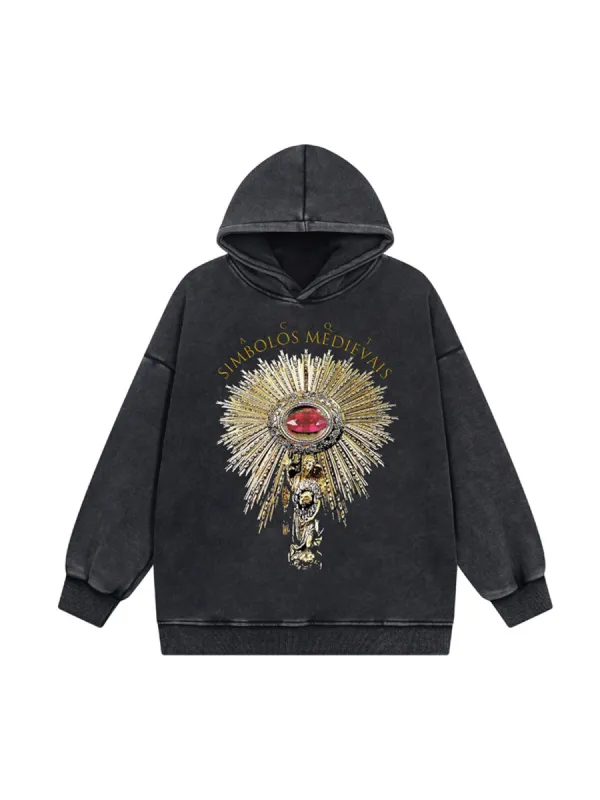 Thesupermade Metallic Character Printed Pullover Hoodie sold by Thesupermade