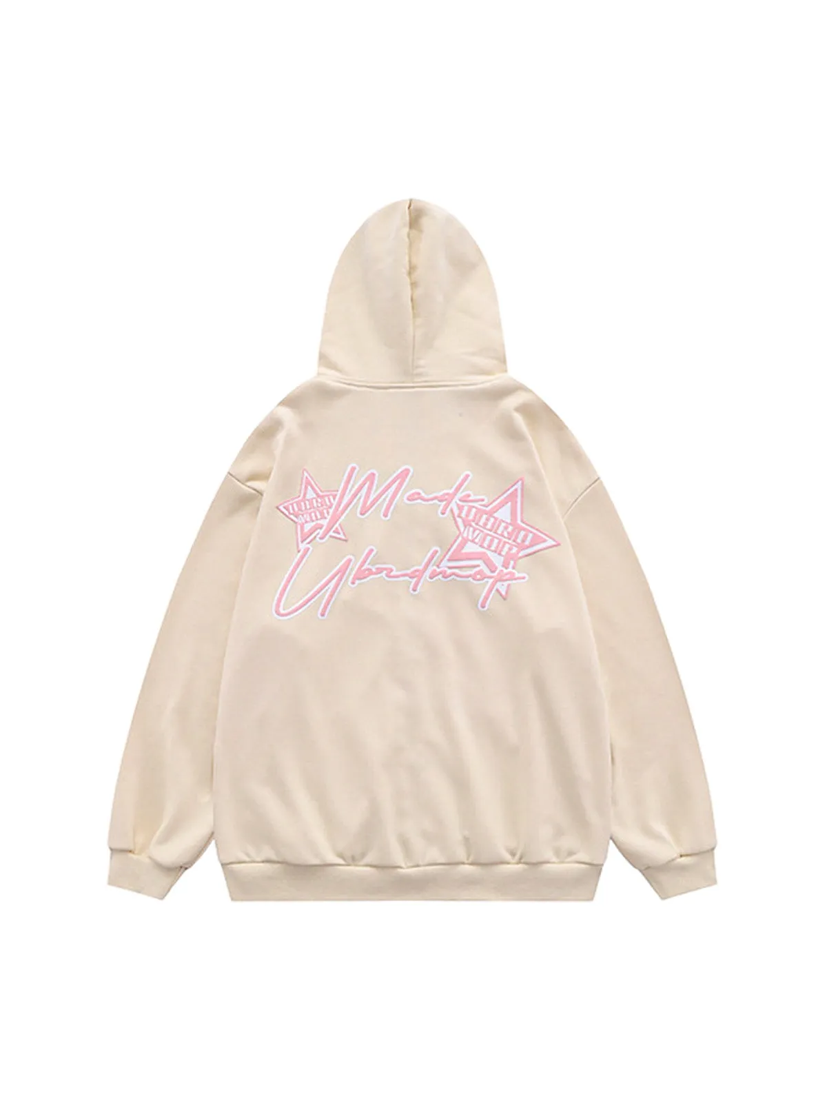 Thesupermade Star Stitching Cardigan Hooded Sweatshirt sold by Thesupermade product image thumbnail 3