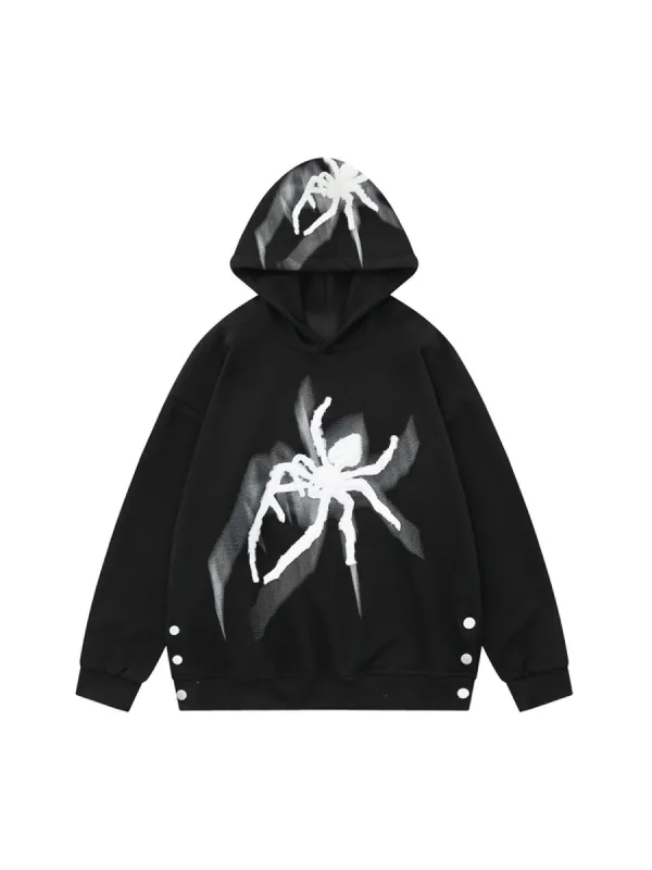 Thesupermade Flocked Spider Hooded Sweatshirt sold by Thesupermade