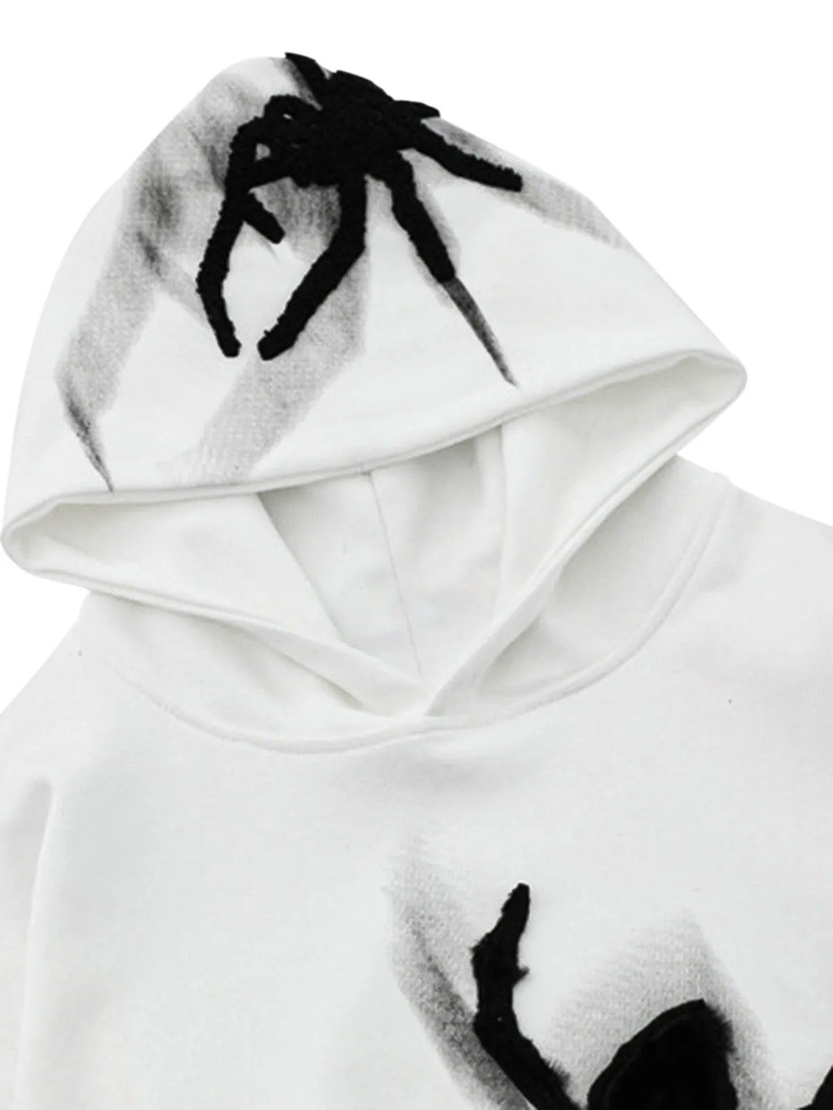 Thesupermade Flocked Spider Hooded Sweatshirt sold by Thesupermade product image thumbnail 5