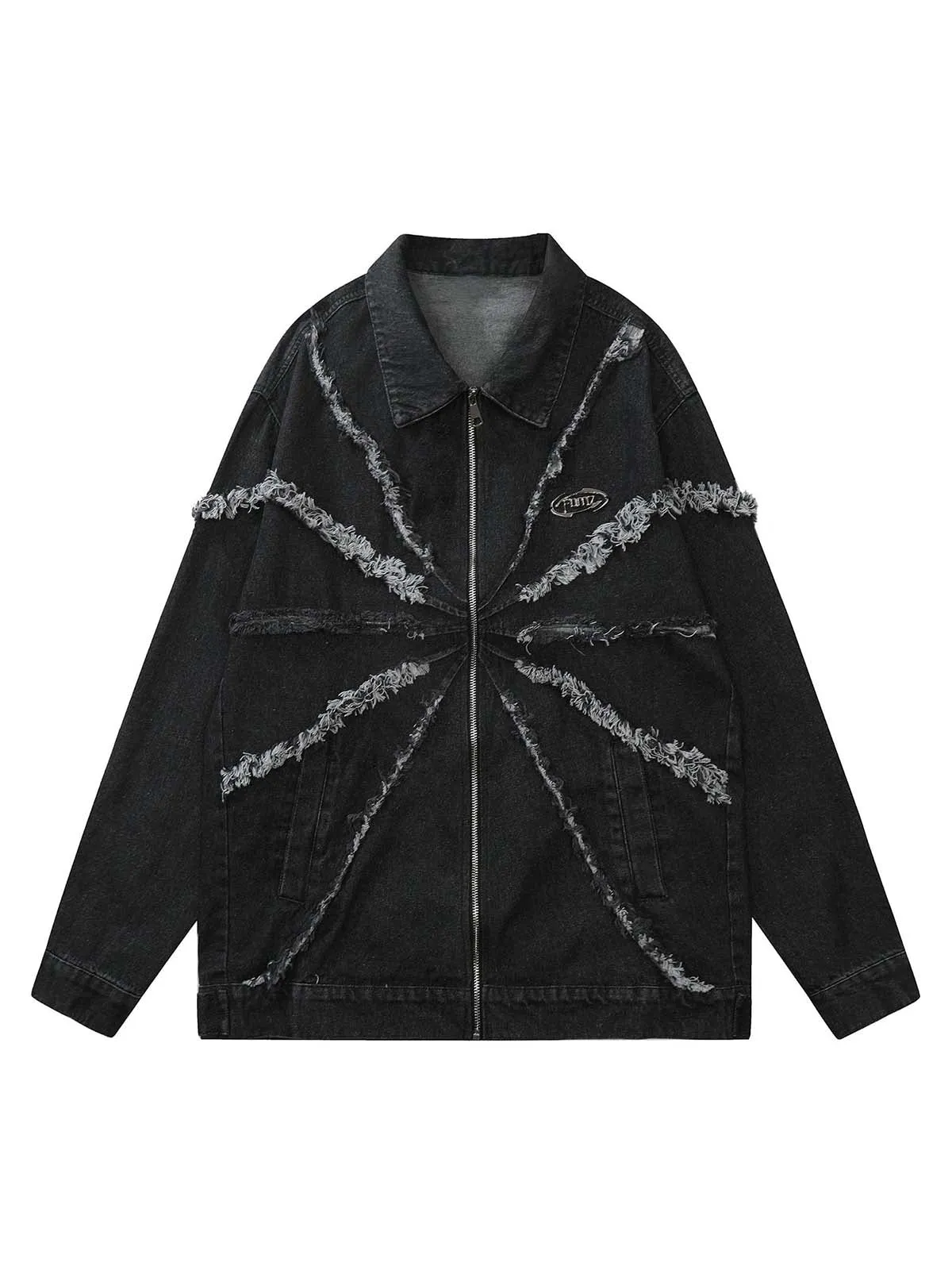 Thesupermade Heavy Raw Edge Zip Up Denim Jacket sold by Thesupermade product image thumbnail 2