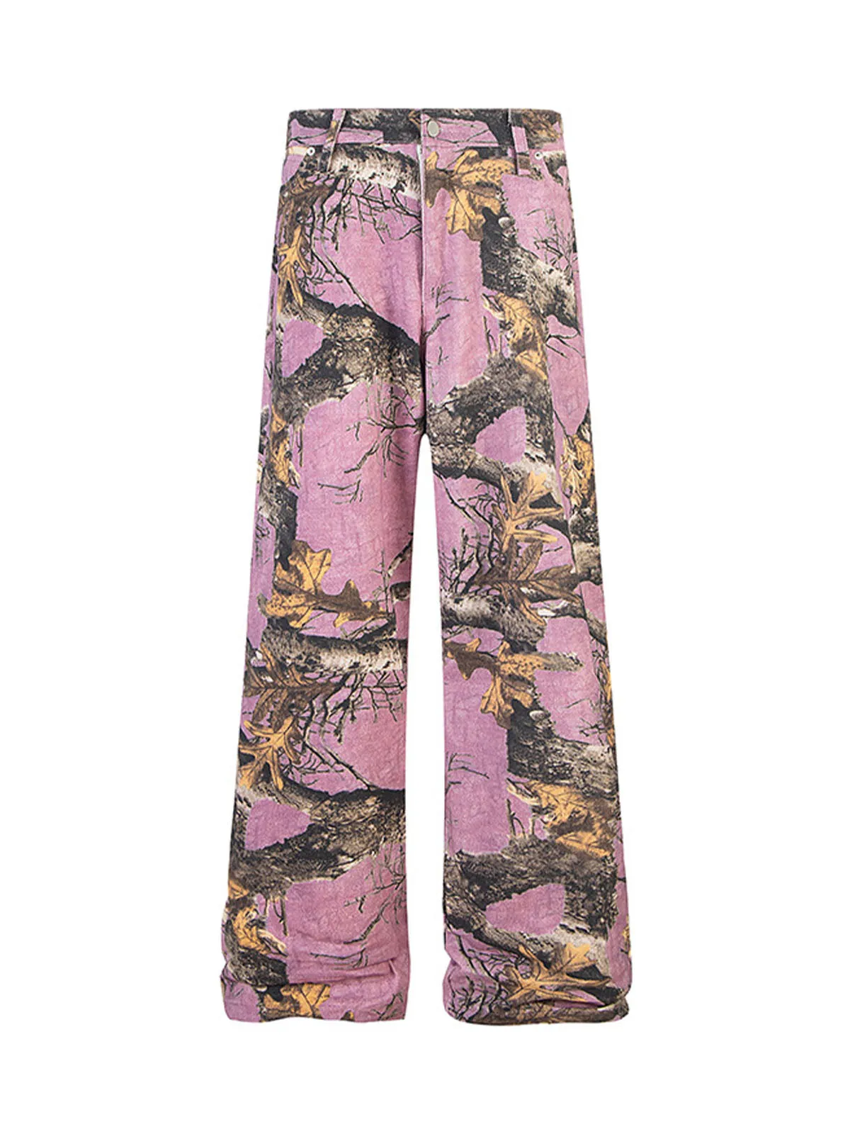 Thesupermade Branches Camouflage Maple Leaf Straight Jeans sold by Thesupermade