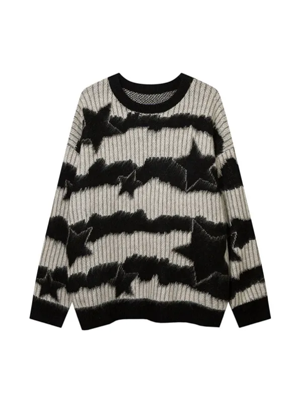 Thesupermade Mohair Star Striped Sweater sold by Thesupermade