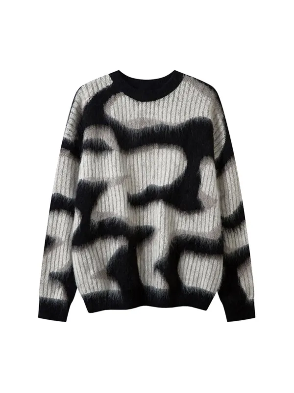 Thesupermade Abstract Mohair Crew Neck Sweater sold by Thesupermade