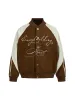 Thesupermade Contrast Stitching PU Leather Bomber Jacket sold by Thesupermade