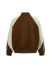 Thesupermade Contrast Stitching PU Leather Bomber Jacket sold by Thesupermade