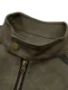 Thesupermade  Contrast Color Suede PU Leather Jacket - 2370 sold by Thesupermade