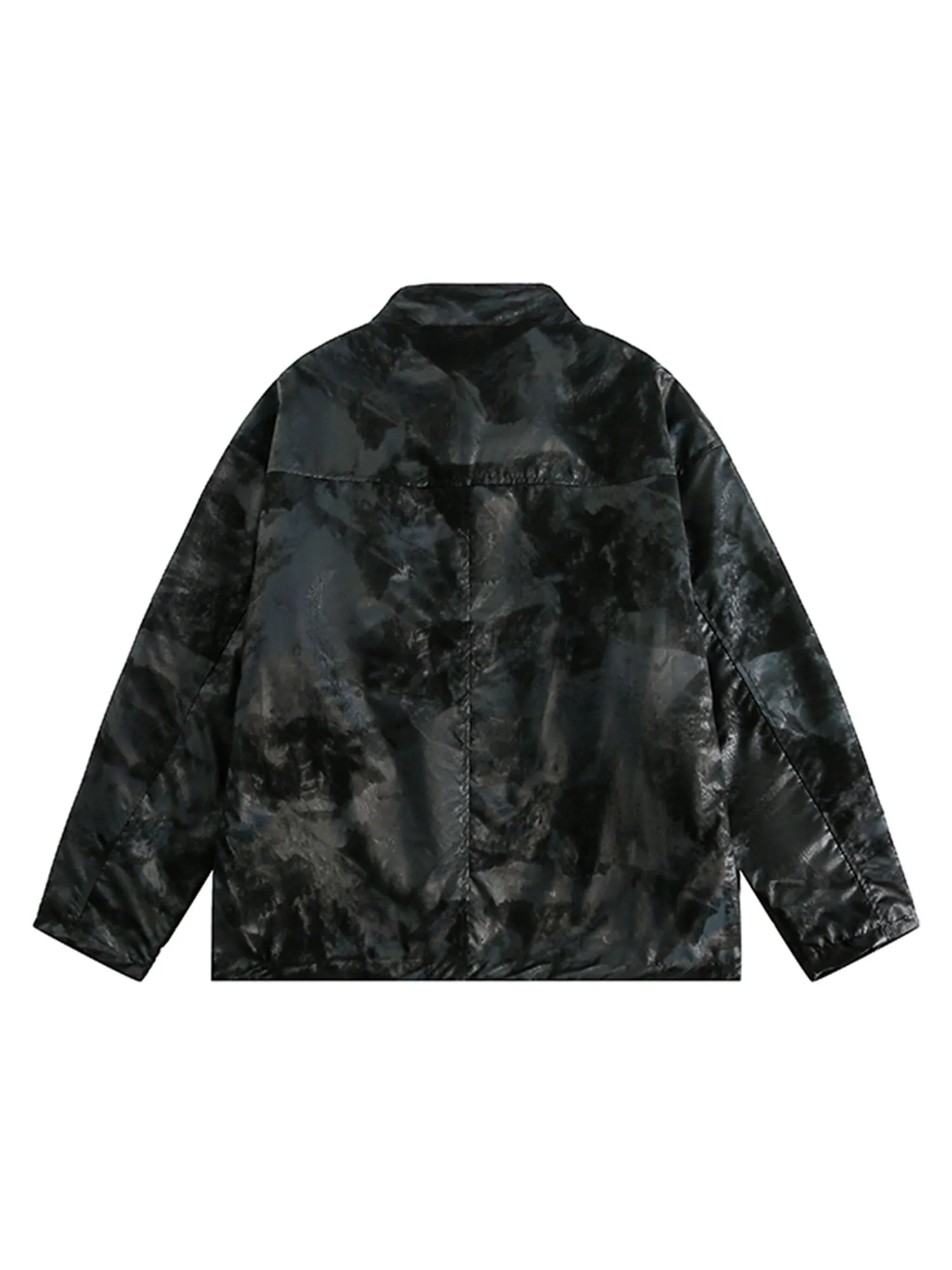 Thesupermade Floral Stand Collar Leather Jacket sold by Thesupermade product image thumbnail 2