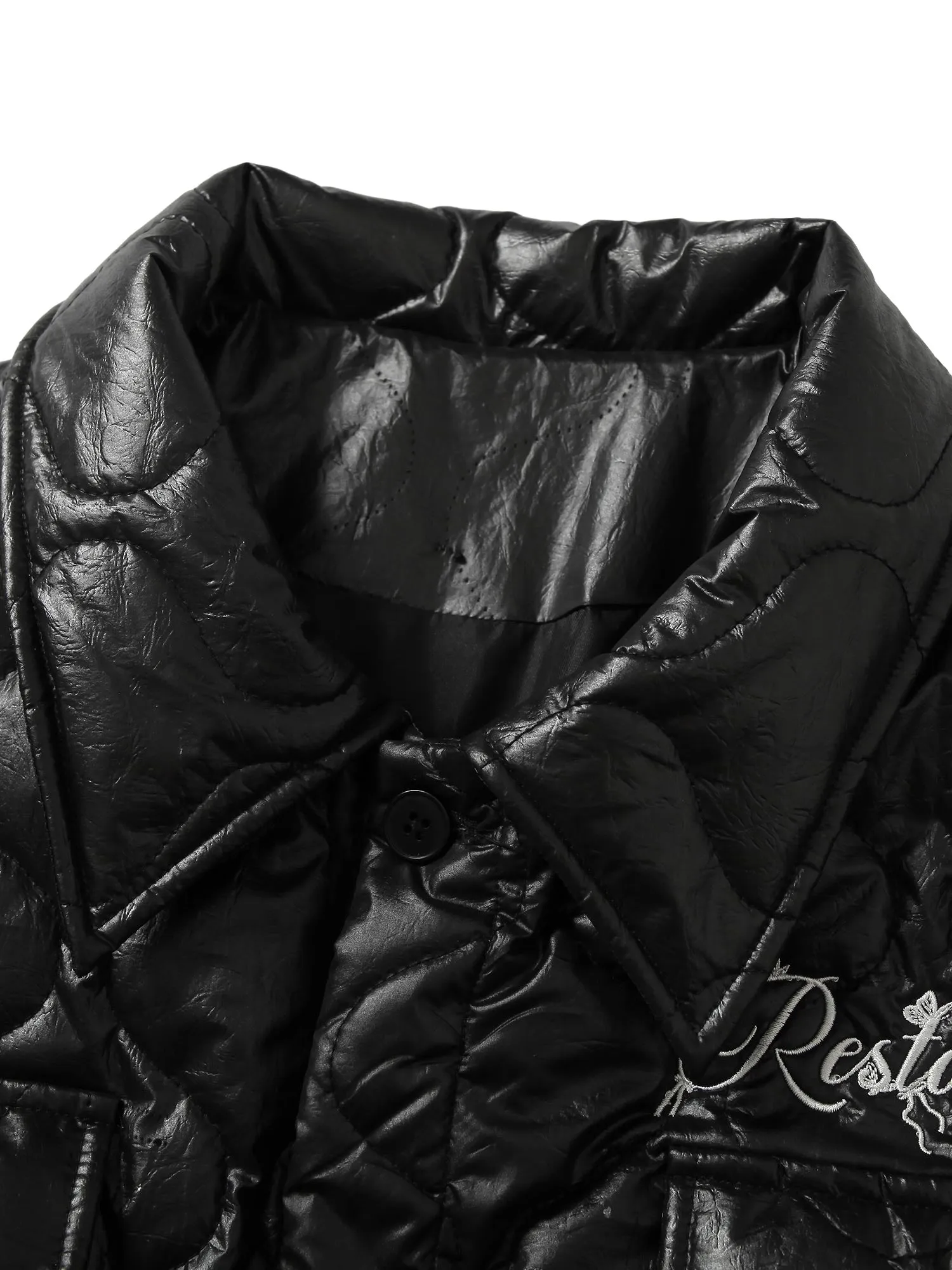 Thesupermade Diamond Quilted Letter Embroidery Quilted Jacket sold by Thesupermade product image thumbnail 3