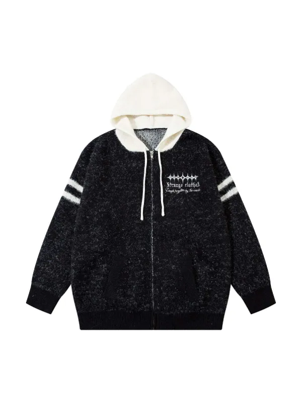 Thesupermade Fuzzy Zipper Hooded Sweater sold by Thesupermade
