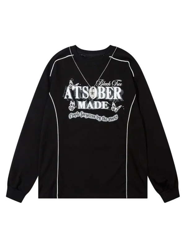 Thesupermade Star Chain Butterfly Long Sleeve T-shirt sold by Thesupermade