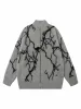 Thesupermade Lightning Graphic Imitation Mink Fur Zip Up Sweater sold by Thesupermade