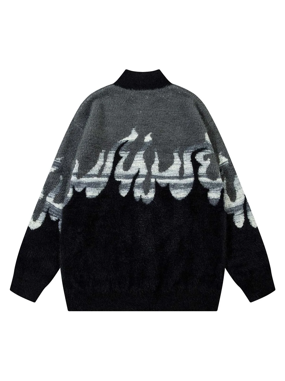 Thesupermade Flame Embroidery Fuzzy Zipper Sweater sold by Thesupermade product image thumbnail 4