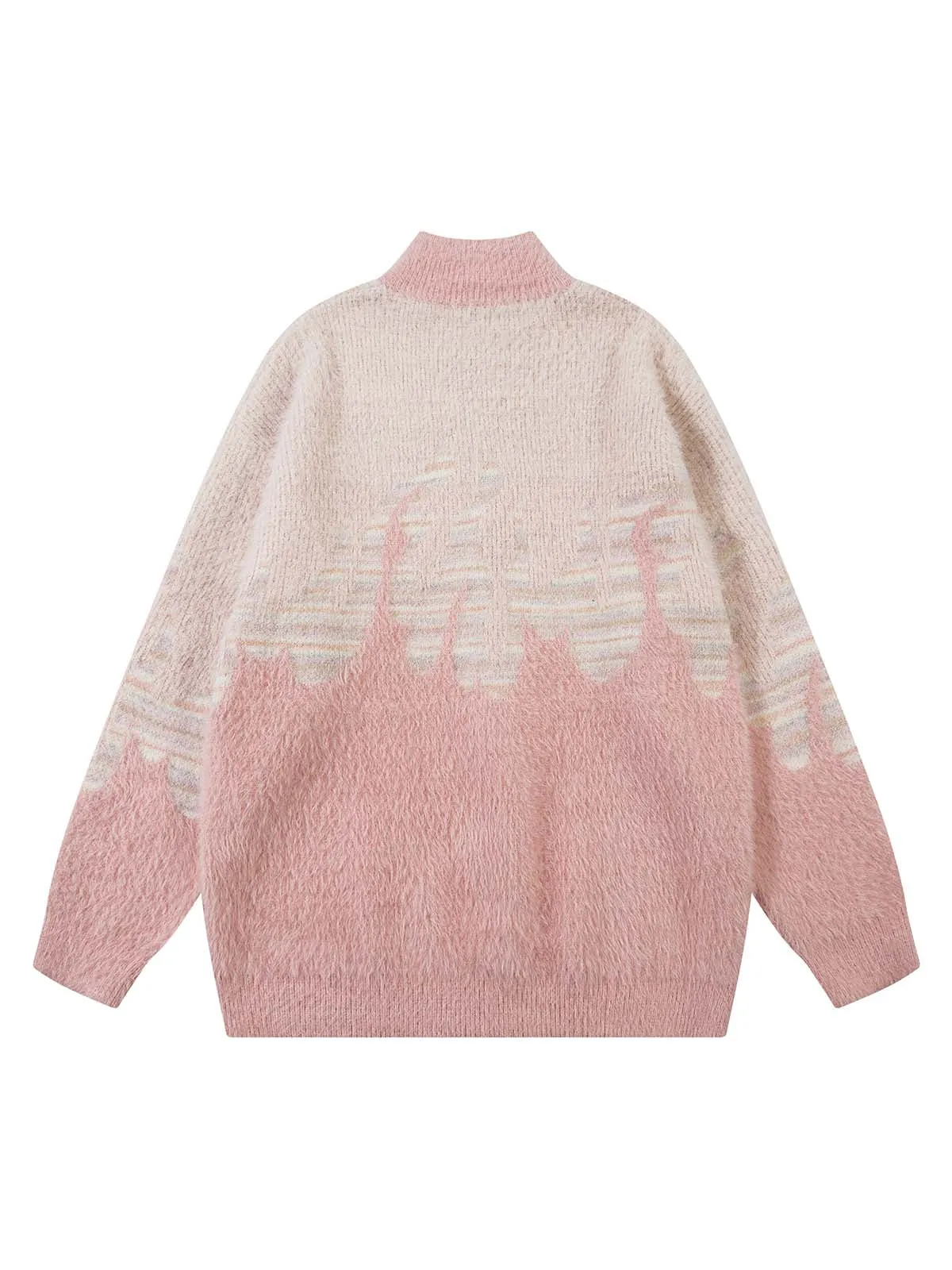 Thesupermade Flame Embroidery Fuzzy Zipper Sweater sold by Thesupermade product image thumbnail 3