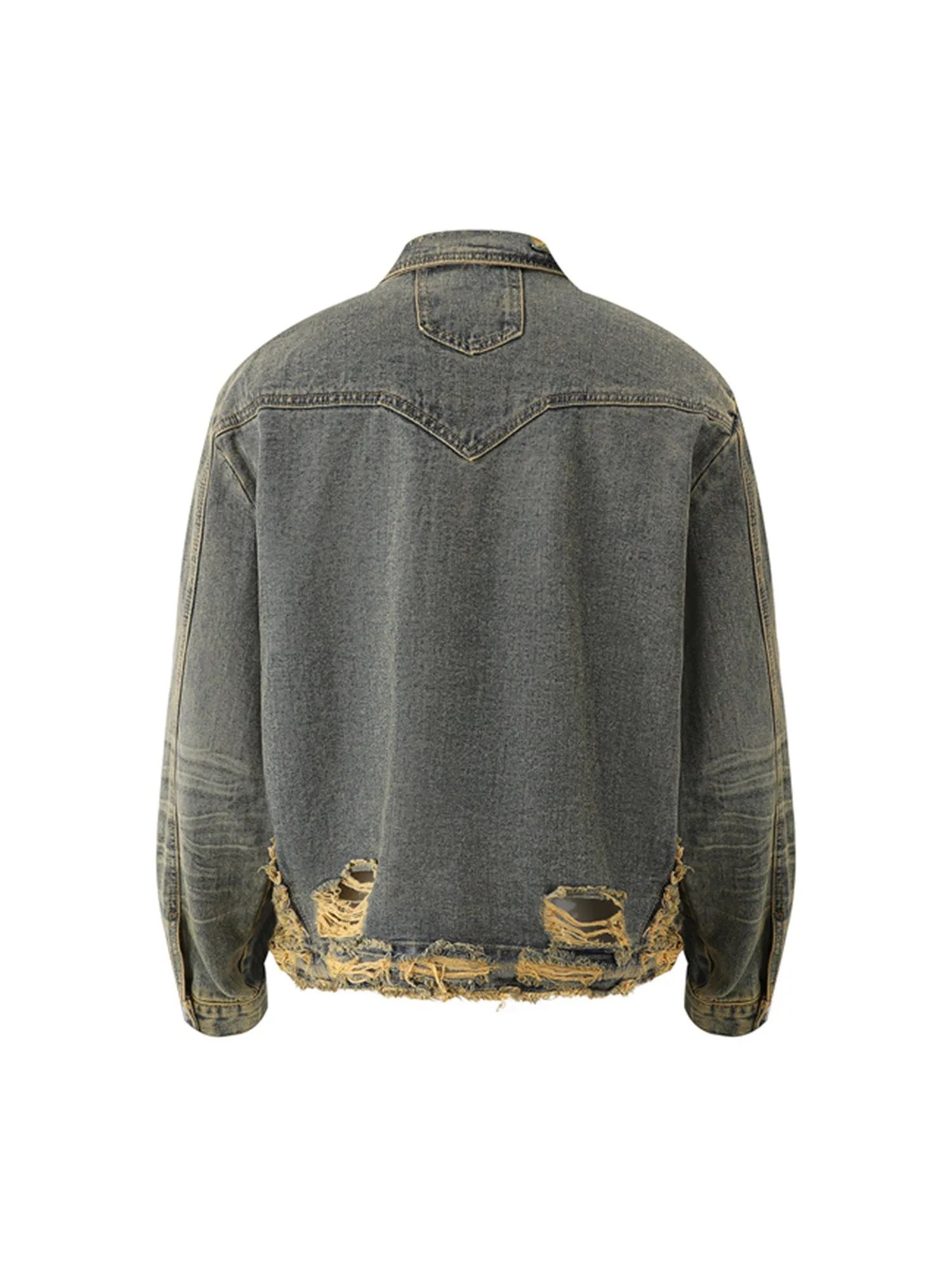 Thesupermade Distressed Washed Denim Jacket sold by Thesupermade product image thumbnail 2