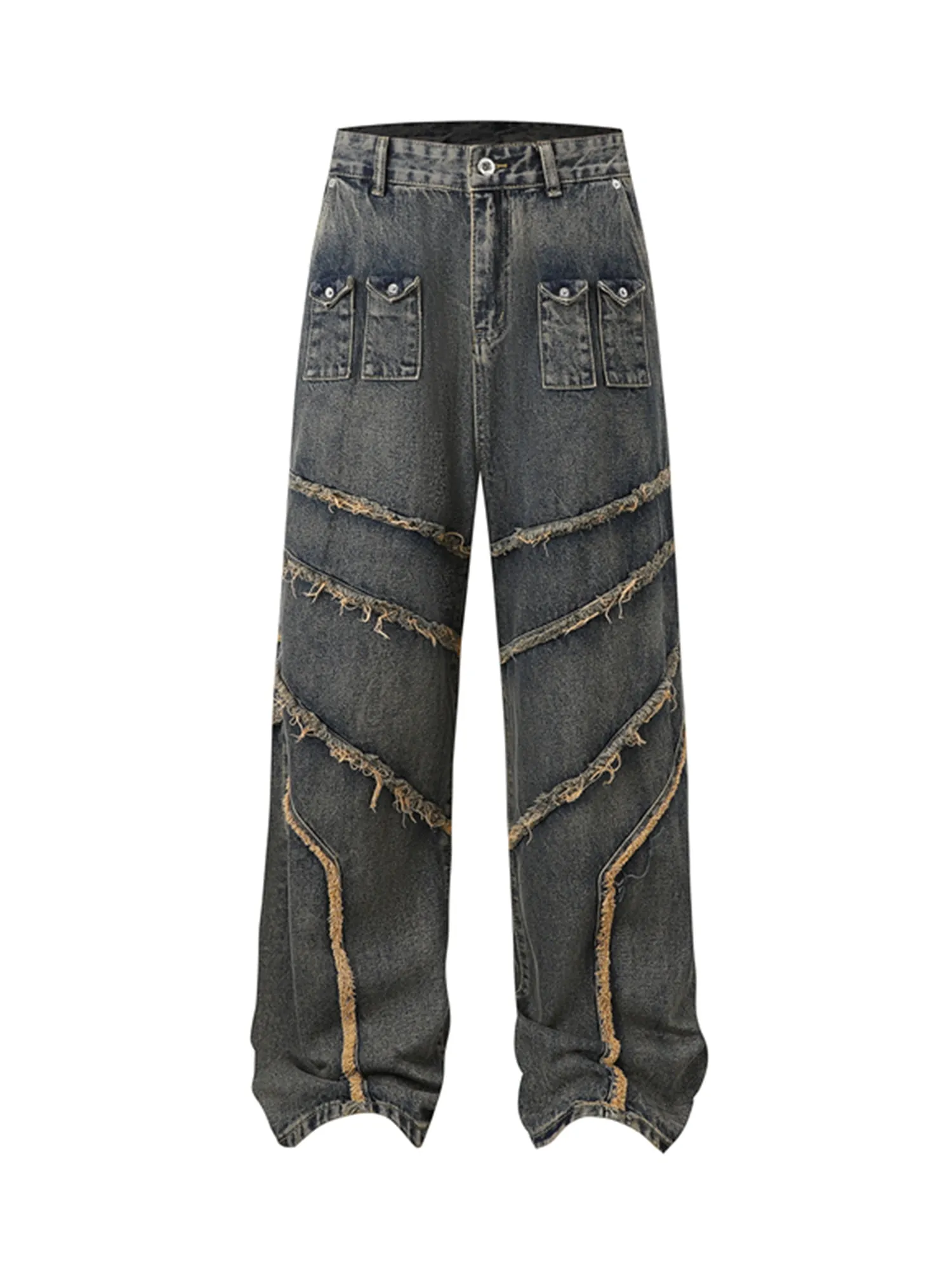 Thesupermade Distressed Raw Edge Jeans sold by Thesupermade