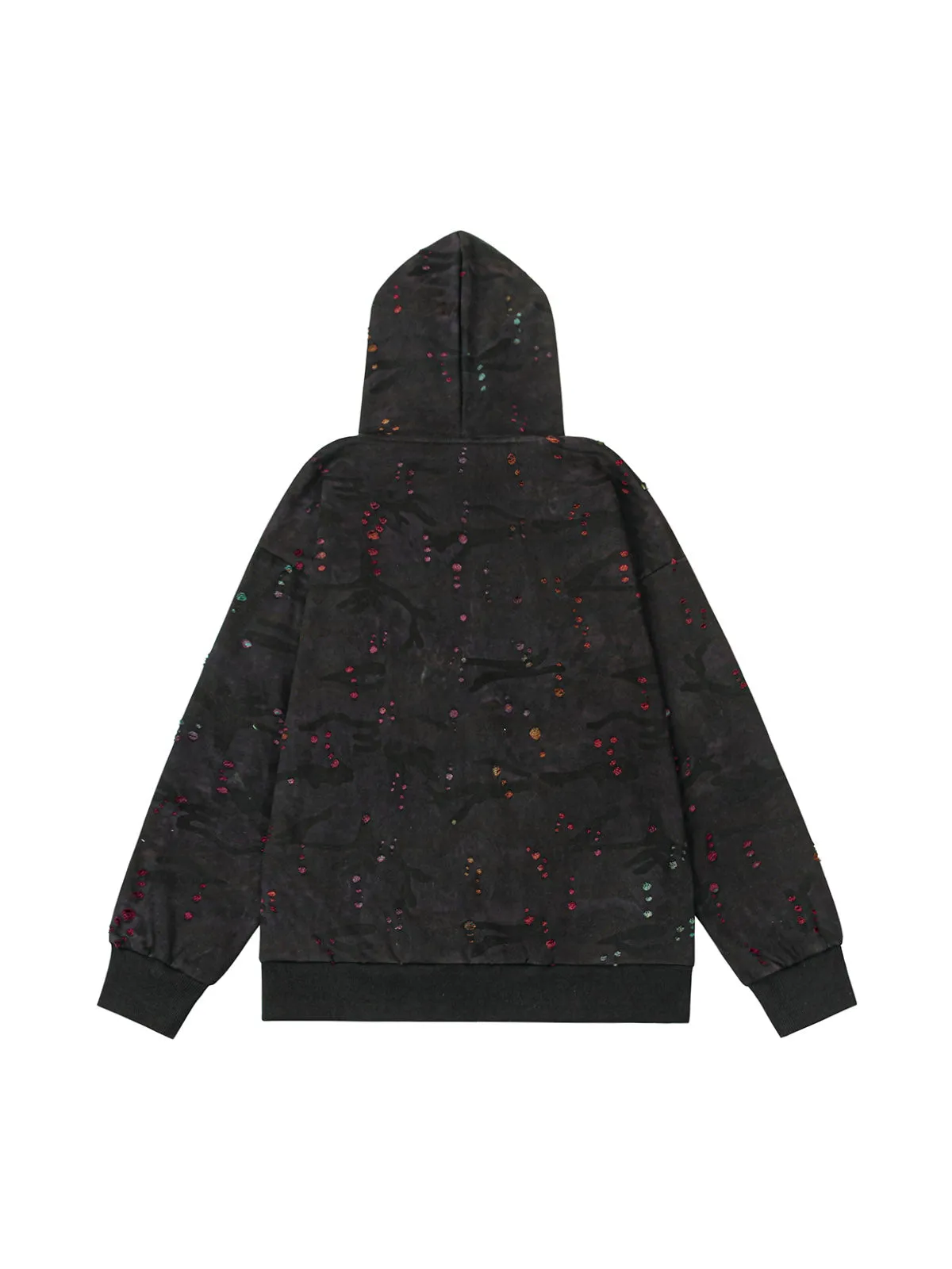 Thesupermade Washed Distressed Zipper Hooded Jacket sold by Thesupermade product image thumbnail 3