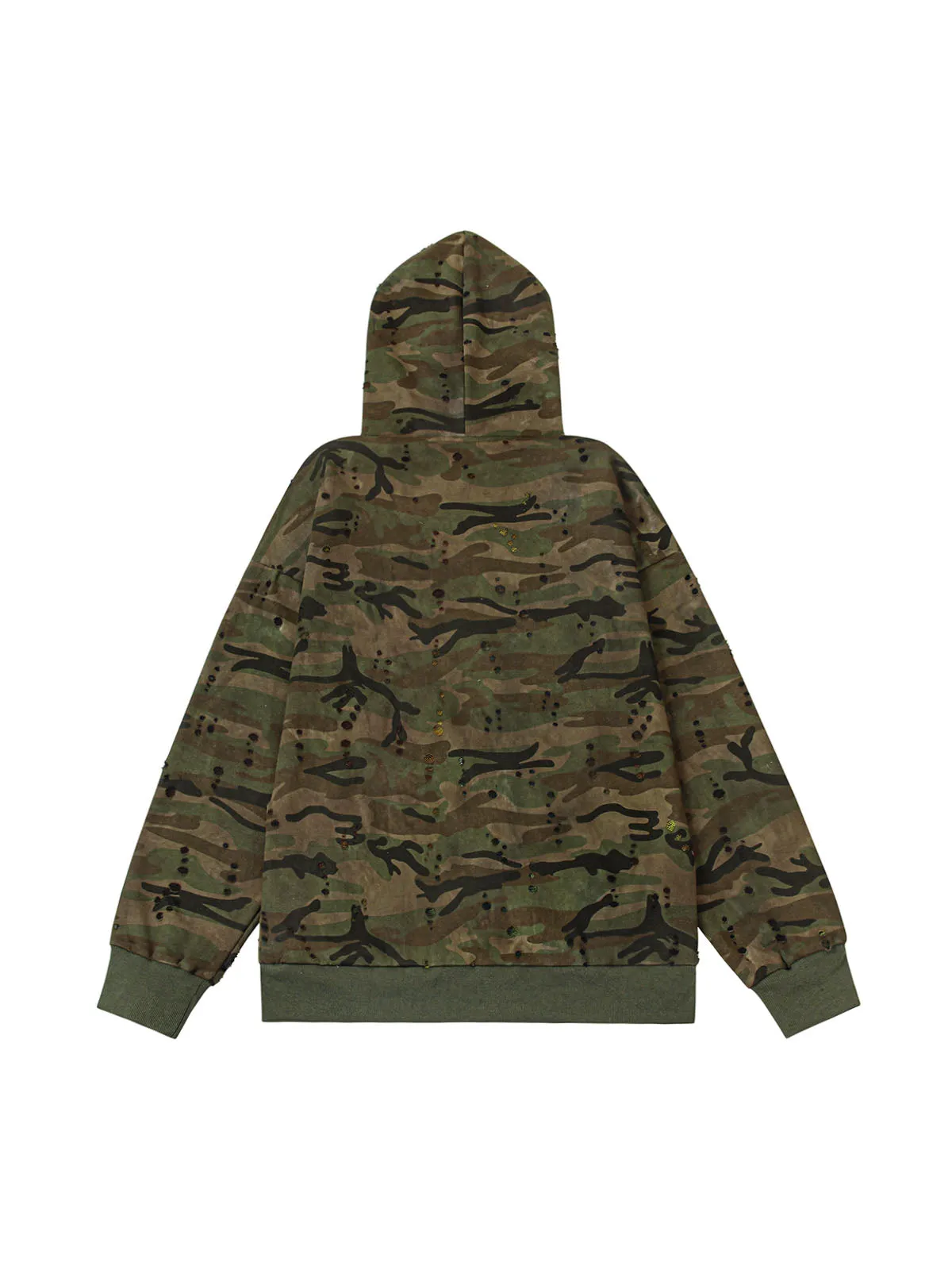 Thesupermade Washed Distressed Zipper Hooded Jacket sold by Thesupermade product image thumbnail 4