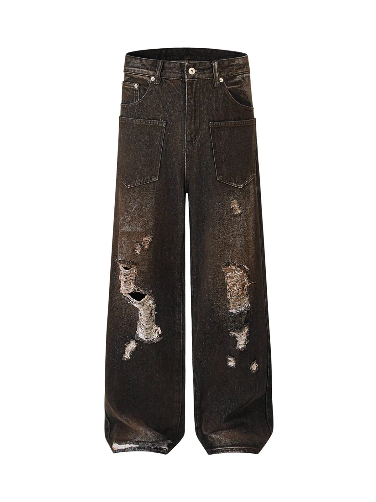 Thesupermade Washed Ripped Baggy Jeans sold by Thesupermade