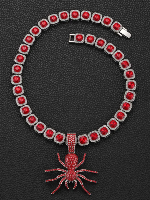 Thesupermade Punk Style Red Spider Cuban Necklace sold by Thesupermade