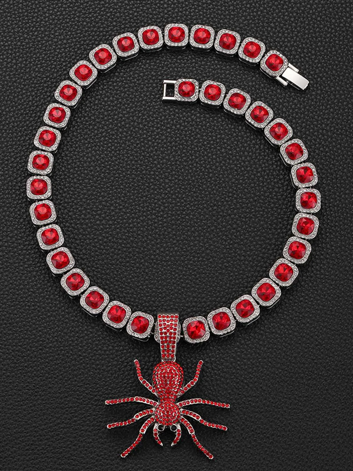 Thesupermade Punk Style Red Spider Cuban Necklace sold by Thesupermade