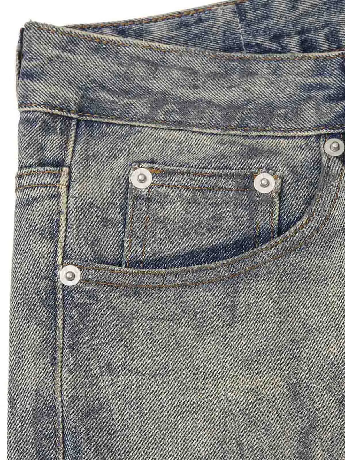 Thesupermade Distressed Washed Ink Splashed Straight Jeans sold by Thesupermade product image thumbnail 5