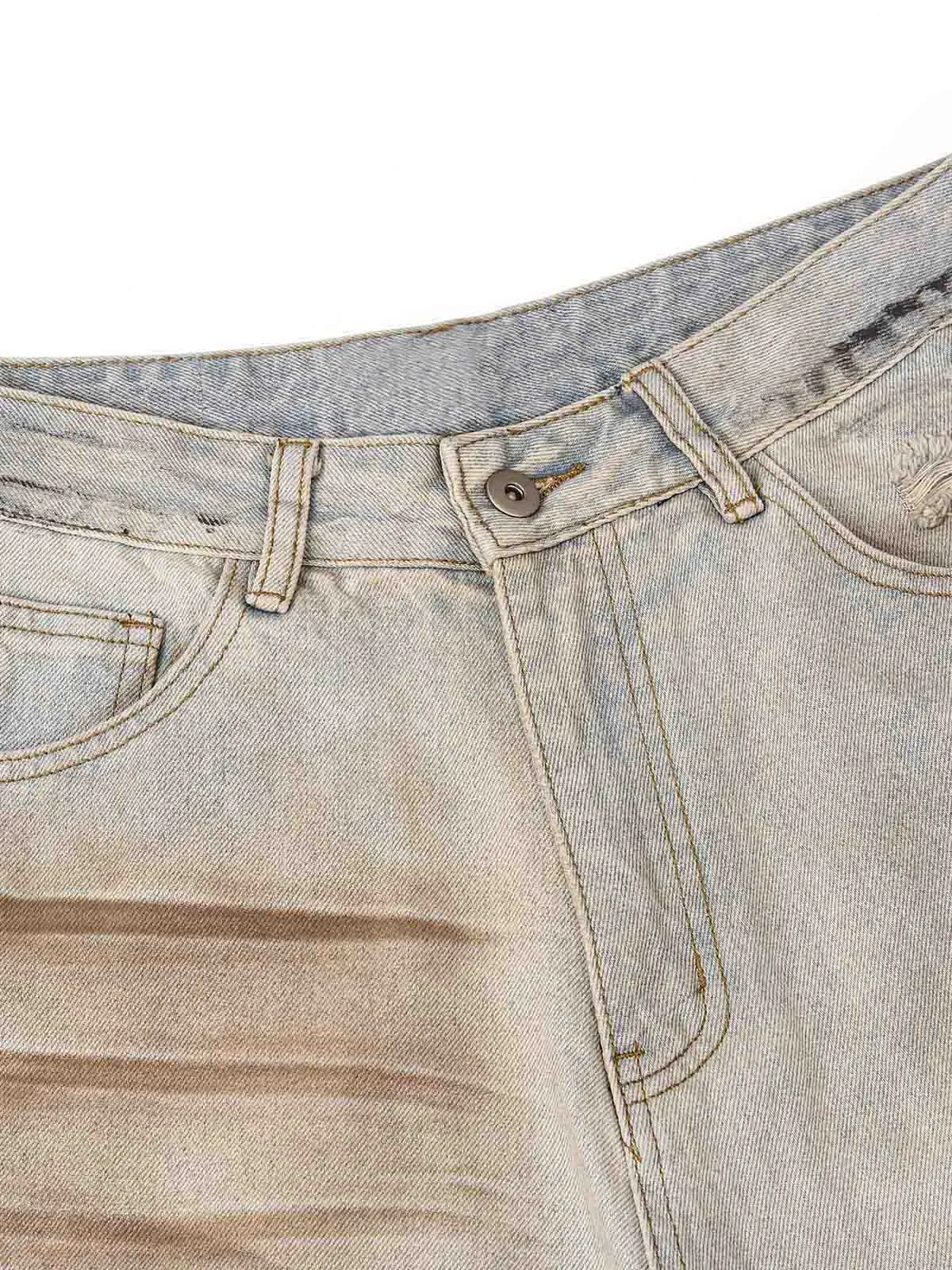 Thesupermade Washed Mud-Dye Straight Jeans sold by Thesupermade product image thumbnail 3