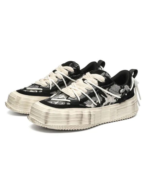 Thesupermade Double Laces Platform Canvas Sneakers - 2226 sold by Thesupermade
