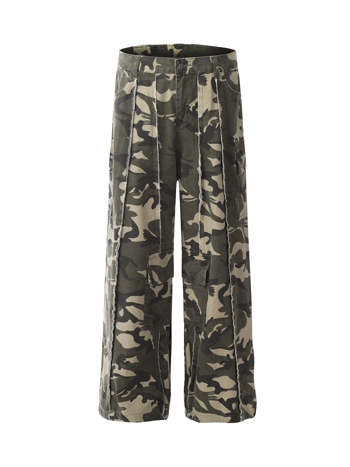 Thesupermade Camouflage Multi Pocket Patched Cargo Pants sold by Thesupermade