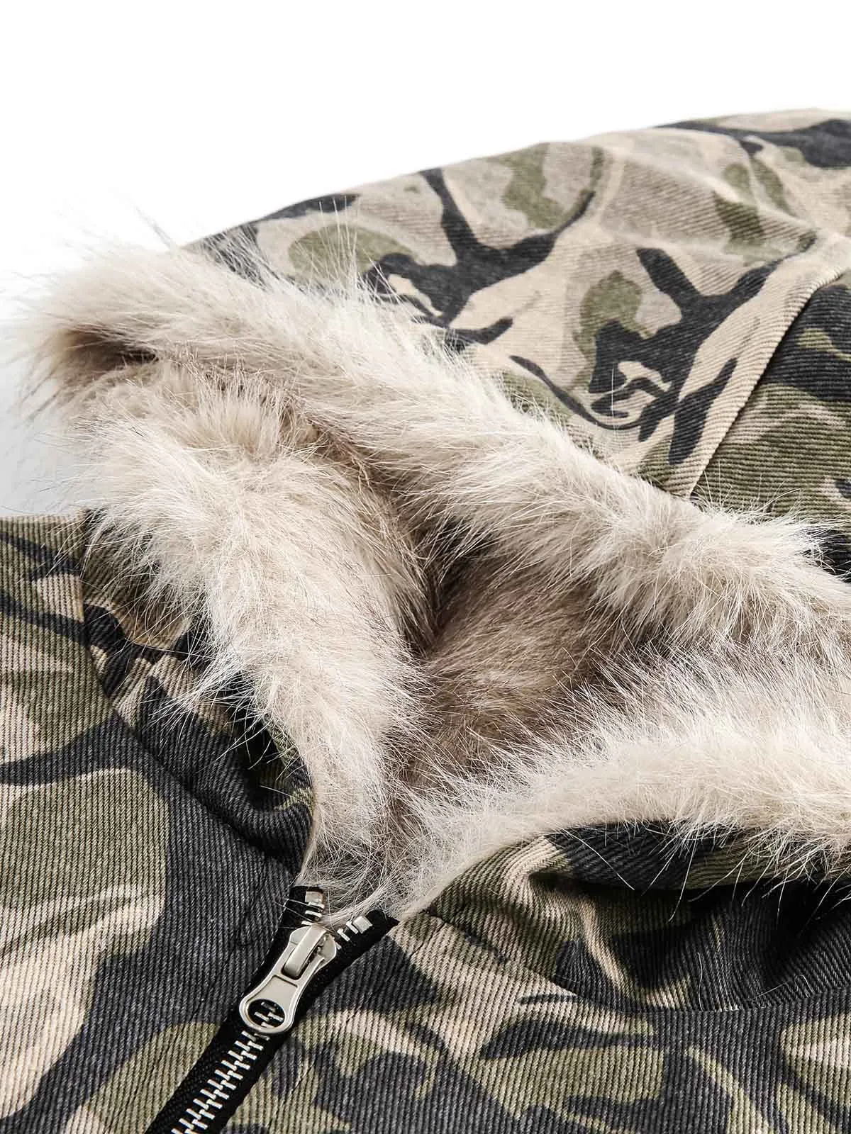 Thesupermade Camouflage Fur Hooded Jacket - 2353 sold by Thesupermade product image thumbnail 5