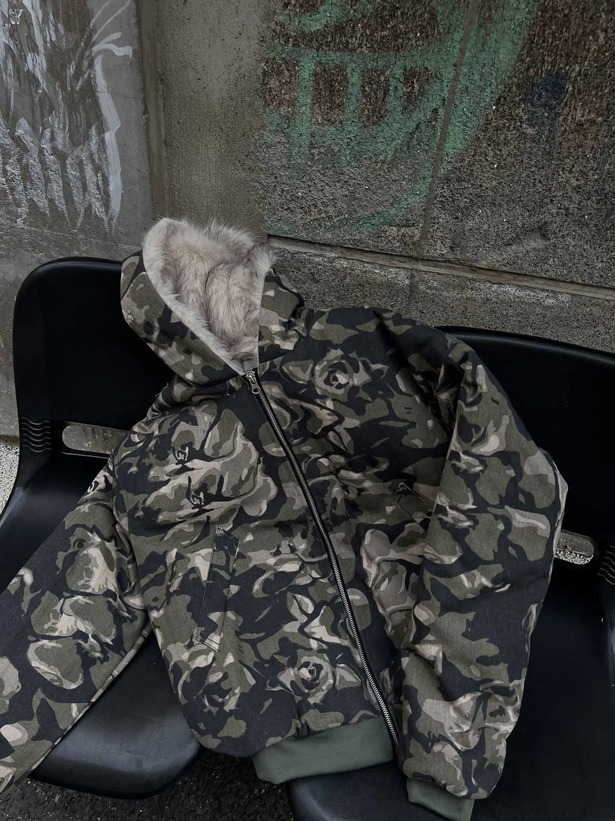 Thesupermade Camouflage Fur Hooded Jacket - 2353 sold by Thesupermade product image thumbnail 4