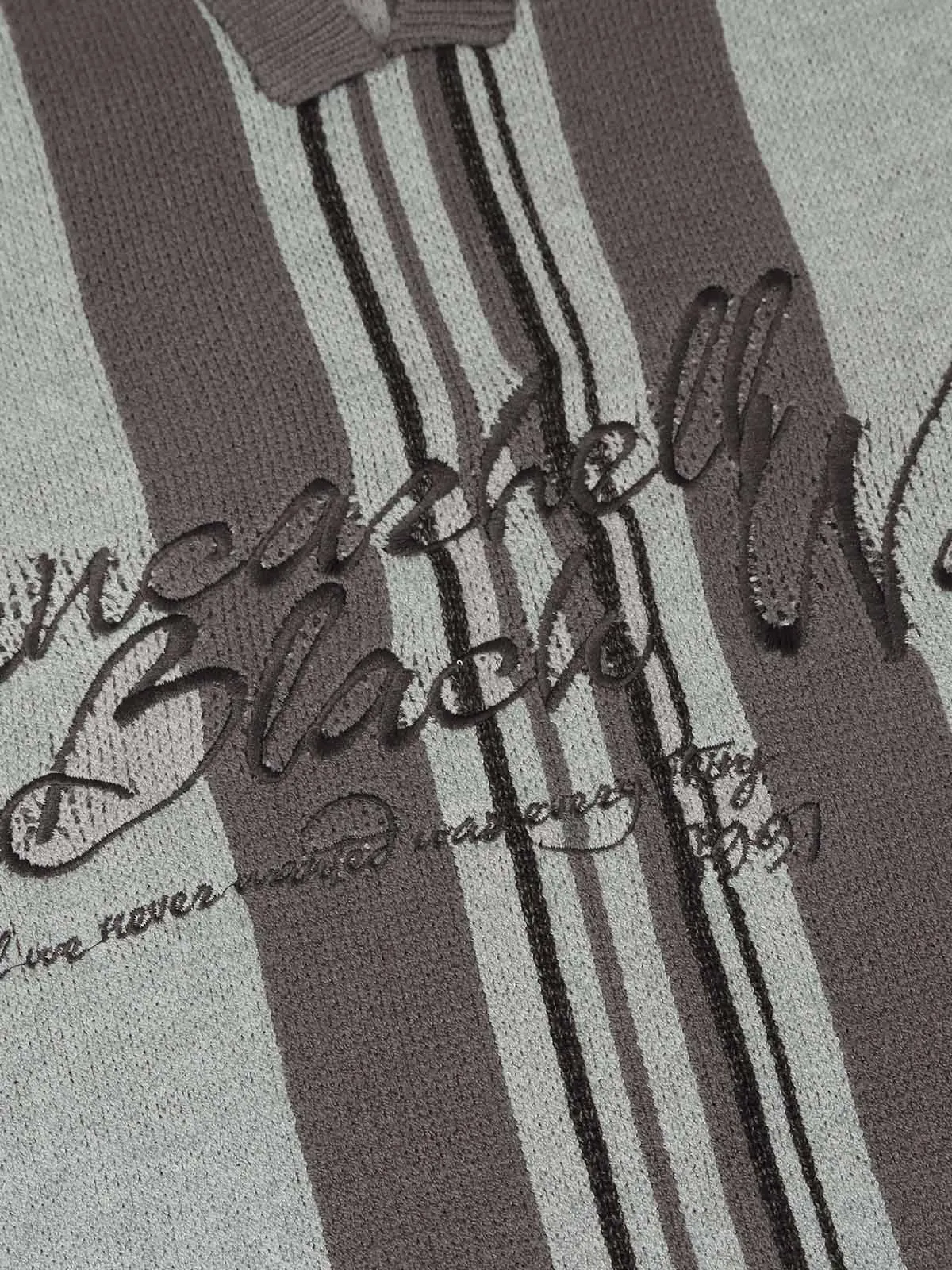 Thesupermade Striped Embroidered Knit Polo Sweater sold by Thesupermade product image thumbnail 5