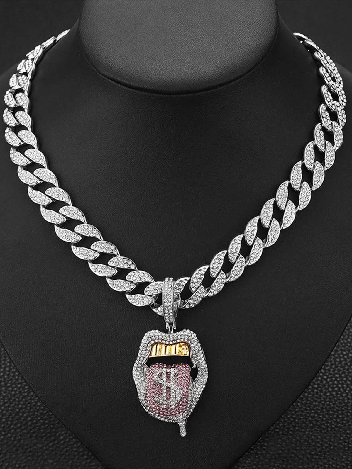 Thesupermade Hip Hop Diamond Tongue Cuban Necklace sold by Thesupermade product image thumbnail 4