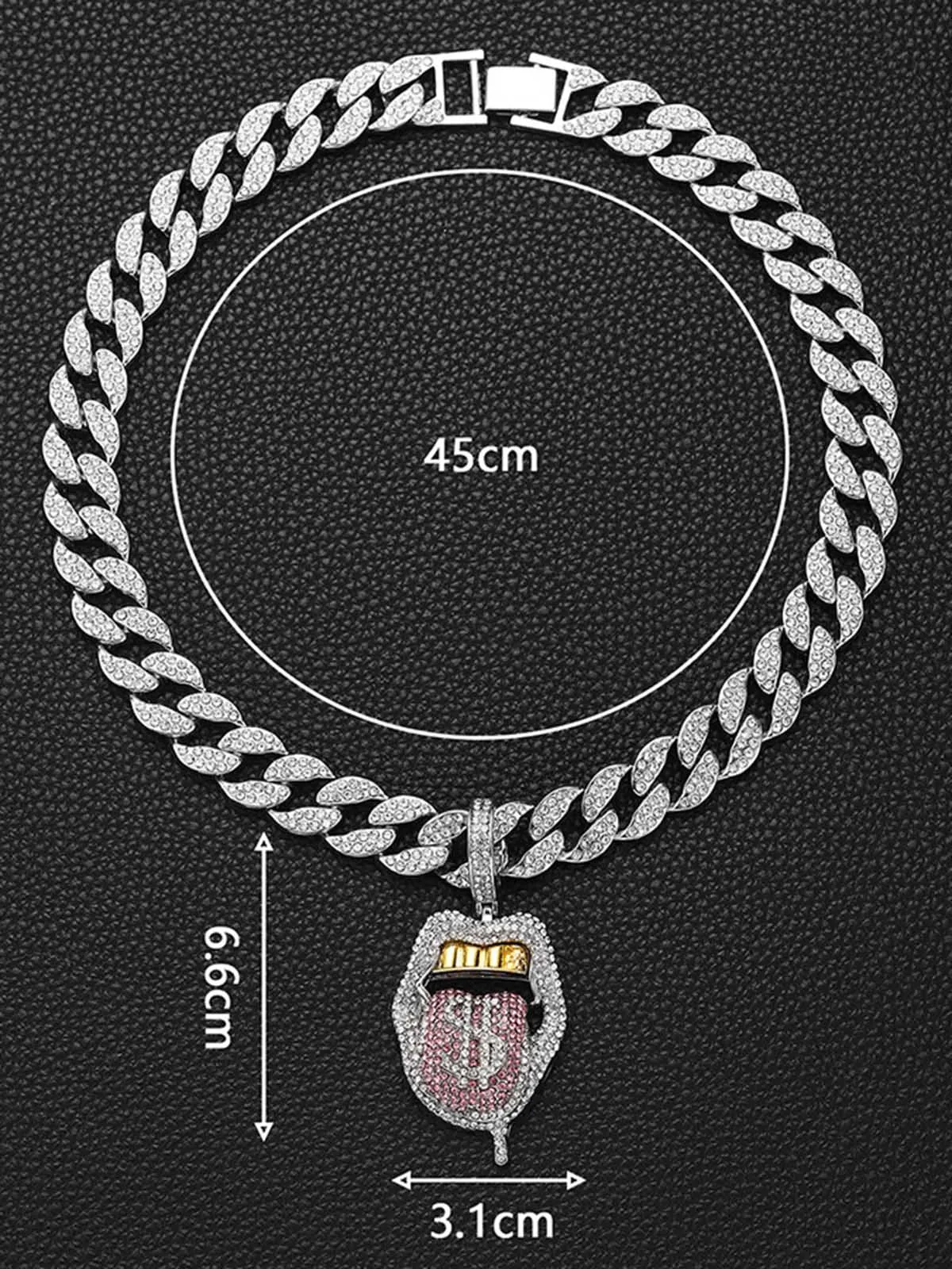 Thesupermade Hip Hop Diamond Tongue Cuban Necklace sold by Thesupermade product image thumbnail 5